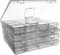 Jewelry Bead Storage Containers - 64 Clear Plastic Bead Organizer Boxes with Hinged Lid, Craft Organizers and Storage for Diamond Painting Art, Small Parts, Jewelry Charms